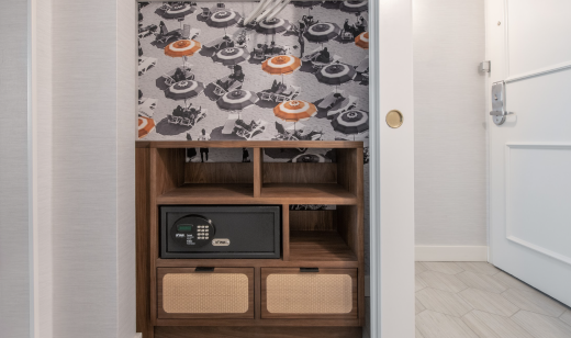 A wall safe in a suite at the Pierside Hotel, Santa Monica