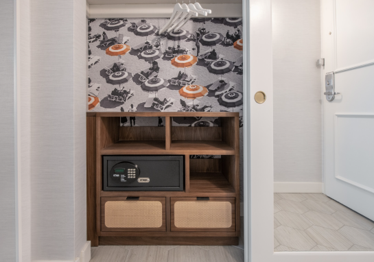 A wall safe in a suite at the Pierside Hotel, Santa Monica