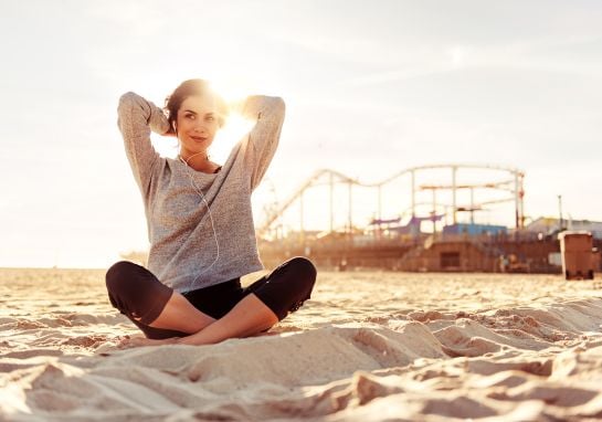 Woman exercising in LA, California