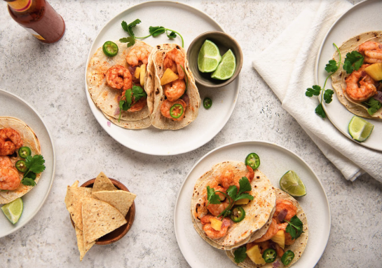 Shrimp tacos from RED O Cantina, Santa Monica