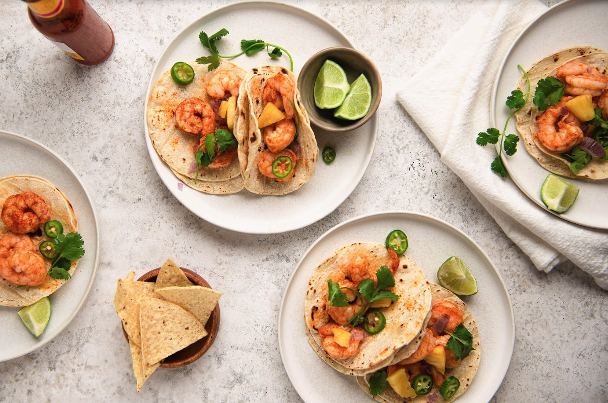 Shrimp tacos from RED O Cantina, Santa Monica