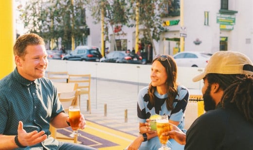 Sun-soaked patio right by the Santa Monica Pier