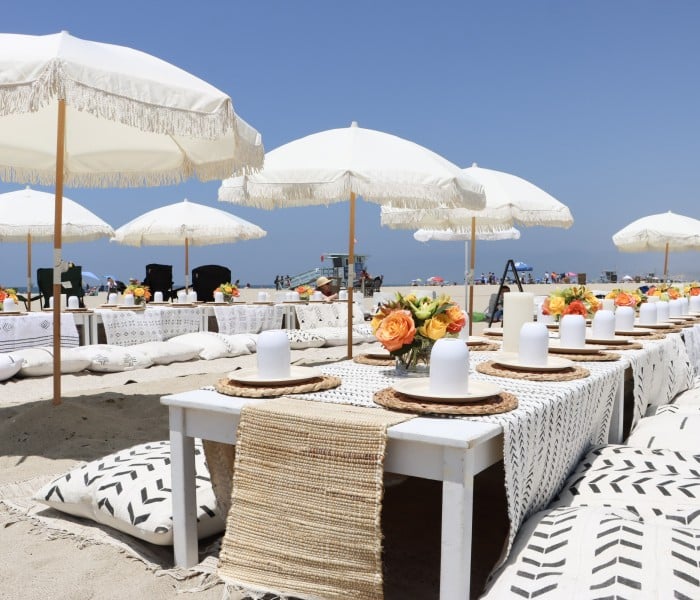 Large Beach Picnic with Santa Monica Picnic Co