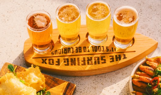 Beer flight, spring pea falafel and more